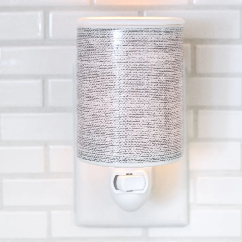 Gray Linen Outlet Plug-In Wax Warmer