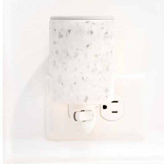 White Terrazzo Outlet Plug-In Wax Warmer